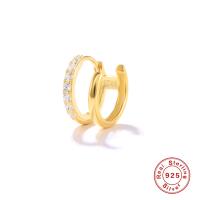 Gold-Plated Pavé Huggie Earrings