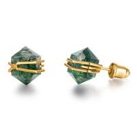 Two-Tone Jade Stud Earrings