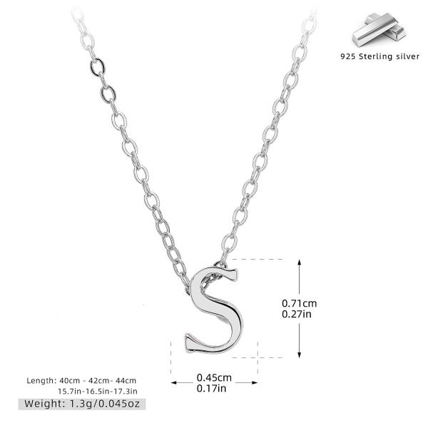 Silver Letter S Pendant Necklace