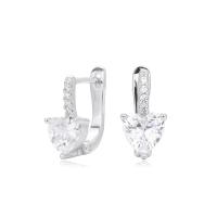 Silver Heart Huggie Earrings