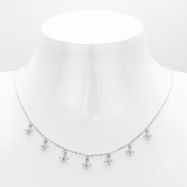 Silver Floral Choker Necklace