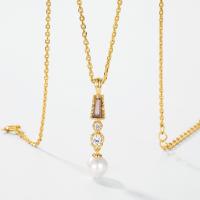 Gold Pearl Drop Pendant Necklace