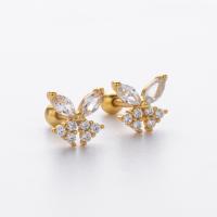 Gold Butterfly Motif Stud Earrings