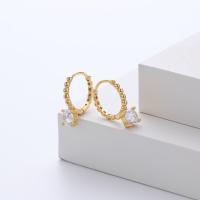 Gold Beaded Huggie Earrings