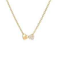 Gold Heart Pavé Pendant Necklace
