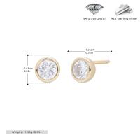Medium Gold-Tone Zirconia Stud Earrings