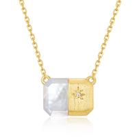 Gold Bezel Geometric Pendant Necklace