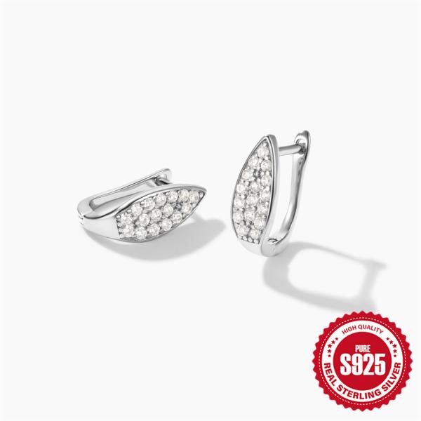 Sterling Silver Pavé Huggie Earrings