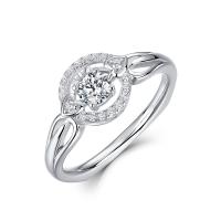 925 Silver Cubic Zirconia Halo Ring