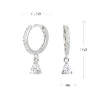 Silver Pavé Cubic Zirconia Huggie Earrings