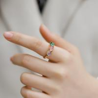Multicolor Stone Gold Band Ring