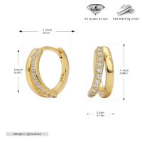 Gold Pavé Cubic Zirconia Huggie Earrings