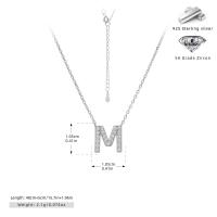 Silver Monogram 'M' Pendant Necklace