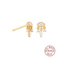 Gold-Plated Cubic Zirconia Jacket Earrings