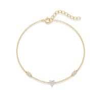 Gold-Plated Minimalist Crystal Chain Bracelet
