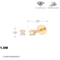 Gold Cubic Zirconia Stud Earrings