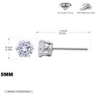 Sterling Silver Large Zirconia Stud Earrings