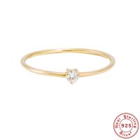 Gold-Plated Cubic Zirconia Solitaire Ring
