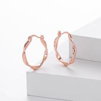 Rose-Gold Twisted Hoop Earrings