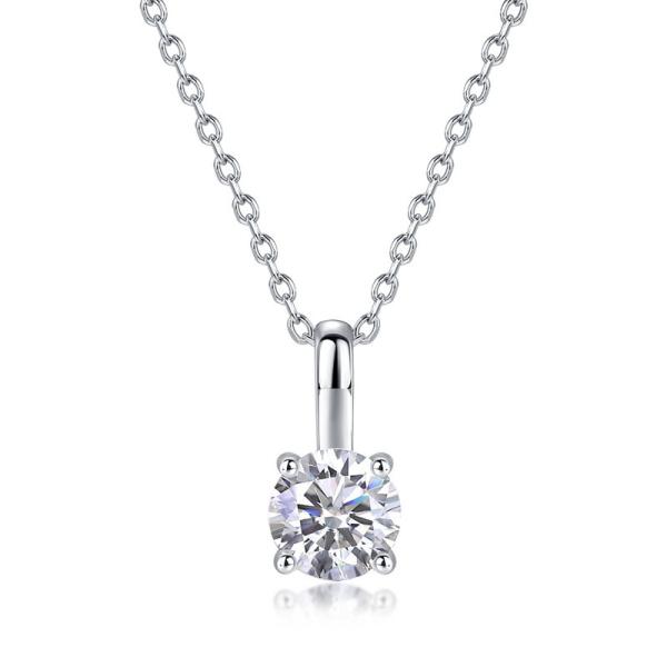 Sterling Silver Solitaire Pendant Necklace