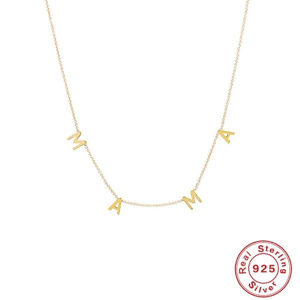 Gold-Plated 'MAMA' Letter Charm Necklace
