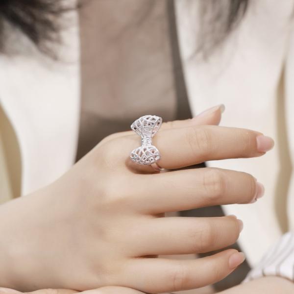 Abstract Silver Statement Ring