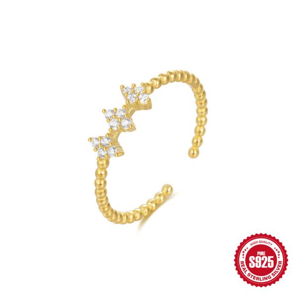 Gold-Tone Cubic Zirconia Band Ring