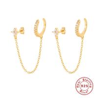 Gold-Tone Pavé Chain Ear Cuffs