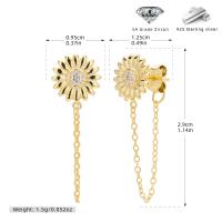 Gold Floral Dangle Earrings