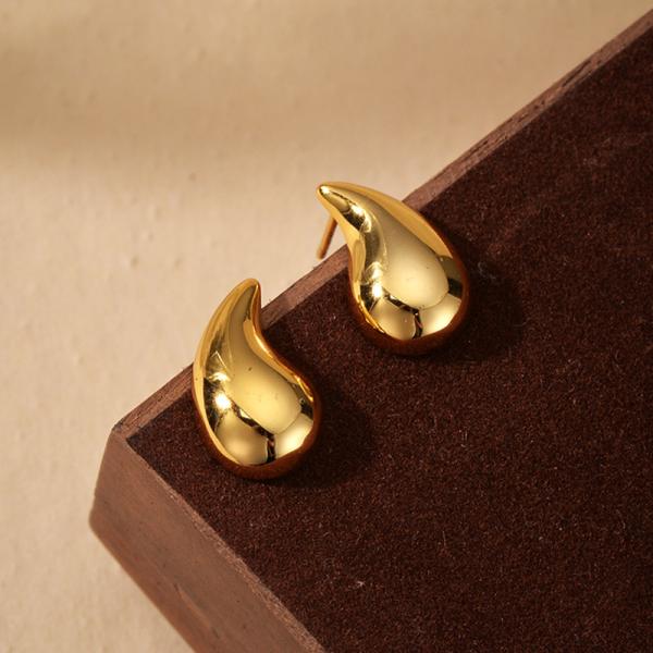 Gold Abstract Stud Earrings