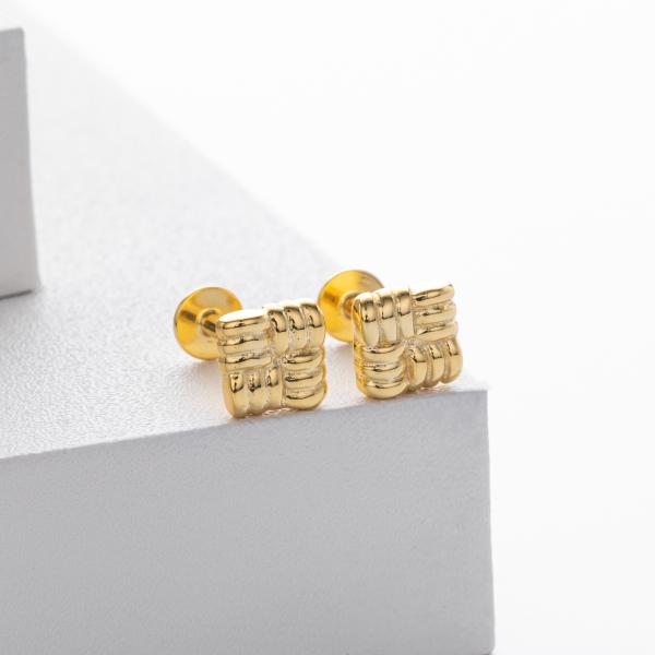 Gold Geometric Stud Earrings