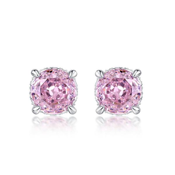 Pink Cubic Zirconia Stud Earrings