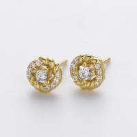 Gold Twist Design Stud Earrings