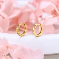 Gold Pavé Huggie Earrings