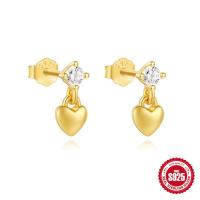Gold-Plated Heart Drop Earrings