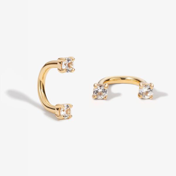 Gold Ear Cuffs with Cubic Zirconia