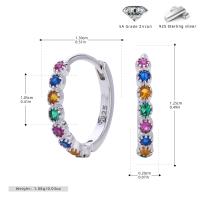 Silver Multicolor Zirconia Hoop Earrings