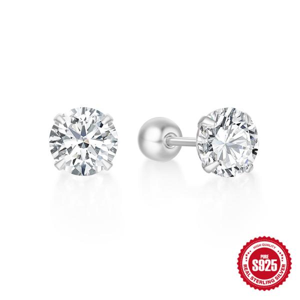 925 Silver Cubic Zirconia Stud Earrings