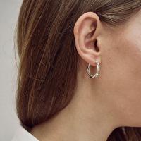 925 Silver Twisted Hoop Earrings