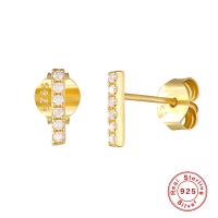 Gold-Plated Cubic Zirconia Stud Earrings