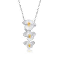 Two-Tone Floral Pendant Necklace