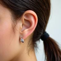 Silver Huggie Earrings