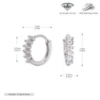 Silver Zirconia Huggie Hoop Earrings