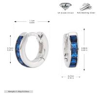 Silver Blue Zircon Huggie Earrings