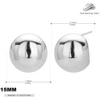 Large Silver Spherical Stud Earrings