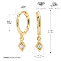 Gold Zircon Drop Huggie Earrings
