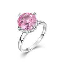 Pink Cubic Zirconia Silver Ring