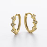 Geometric Gold Huggie Earrings