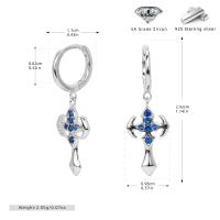 Silver Cross Dangle Earrings