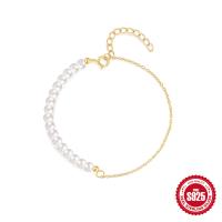 Gold Pearl Beaded Chain Bracelet